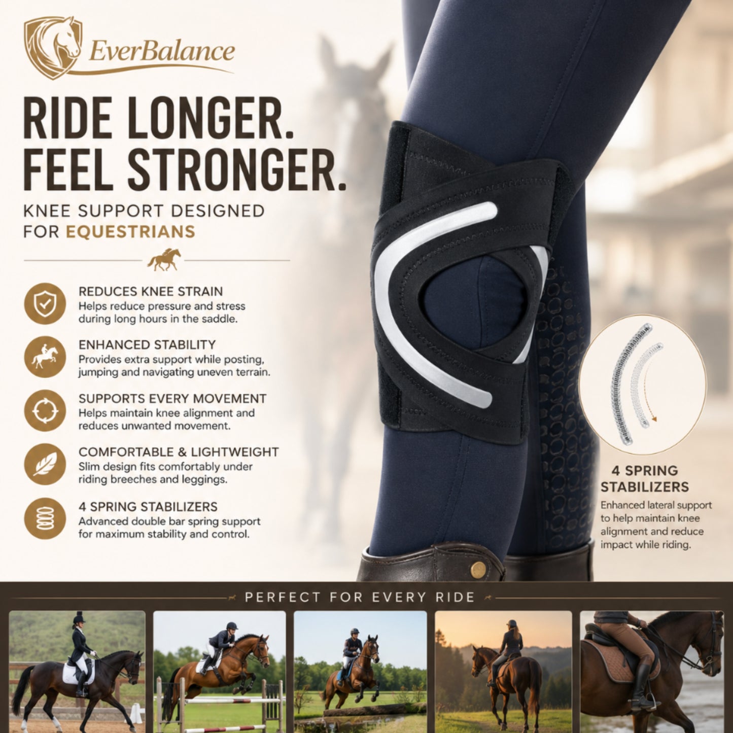Equestrian knee support